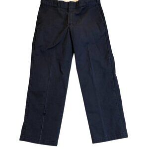 Dickies Mens 847 Pants 32x29 Navy Blue Cotton Blend Straight-Leg Work Skate